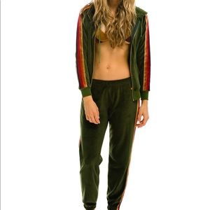 Aviator nation velour track suit